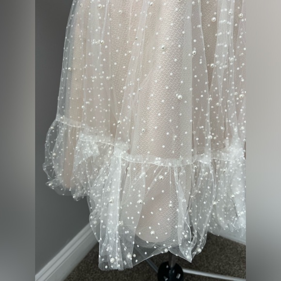By Watters NWT Macaroon Bridal Bride Mini Dress with Pearls - Picture 8 of 14